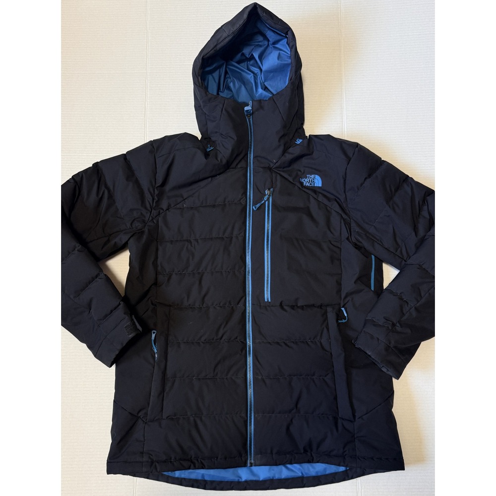 THE NORTH FACE Pro Project - Men's Insulated Down Jacket Black Blue Hooded - XL
